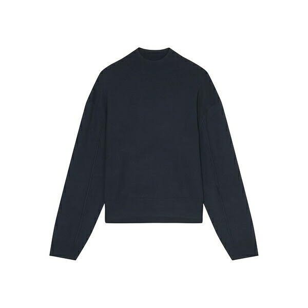 マルコポーロ レディース 編み物\u0026プルオーバー アウター High-neck sweater Blue