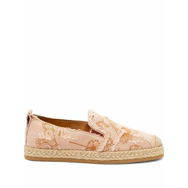 ホー火器 レディース サンダル シューズ Floral-print frayed espadrille Orange