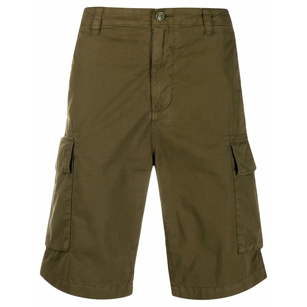 羊毛 金持ち メンズ 心地好いズボン下 ボトムス Flap pocket cargo shorts Green