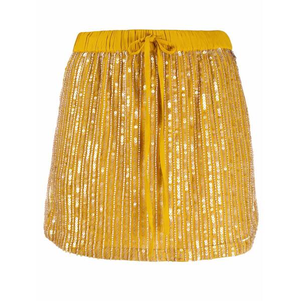 ツイン書き割り レディース スコート ボトムス All-over sequin mini skirt Yellow