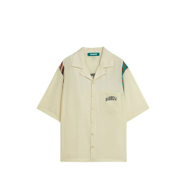 バロウ メンズ プルオーバー トップス Print shirt Neutrals