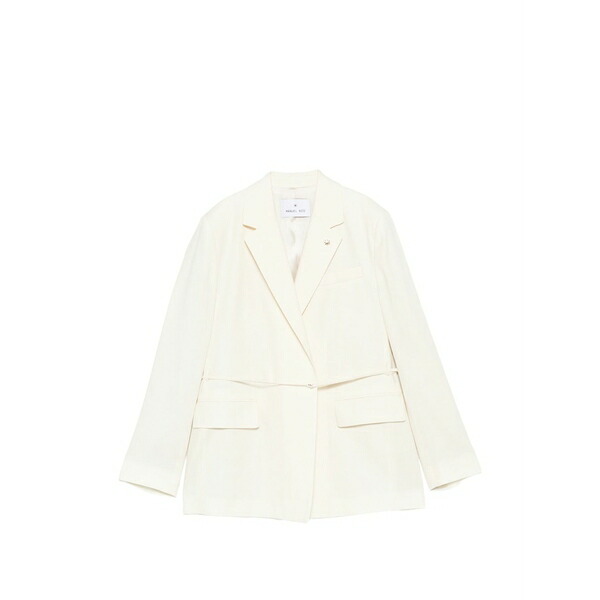 マニュエル リッツ レディース 上衣＆上衣 アウター Belted notch-lapels jacket Neutrals