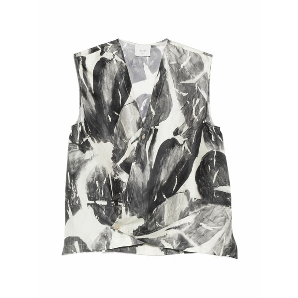 アリジ レディース カットソー トップス Printed buttoned top Black｜asty
