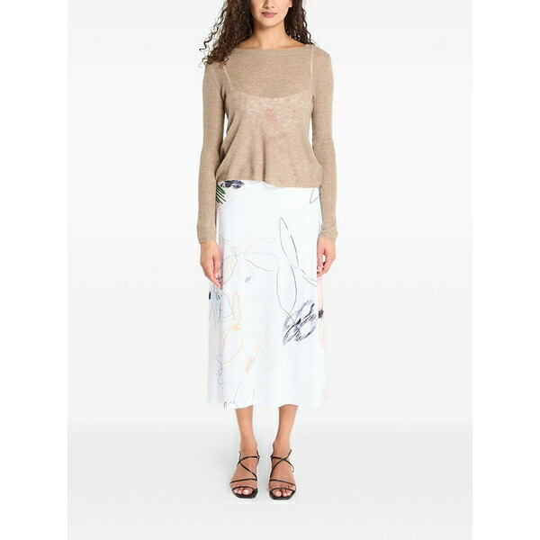デジグアル レディース 衣裳 トップス Floral-print layered MIDI dress Neutrals