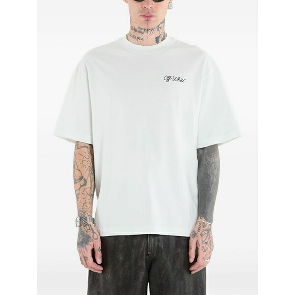 象牙色 メンズ プルオーバー トップス Script skate t-shirt White