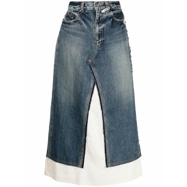 ミハラヤスヒロ レディース スコート ボトムス Layered denim flared skirt Blue