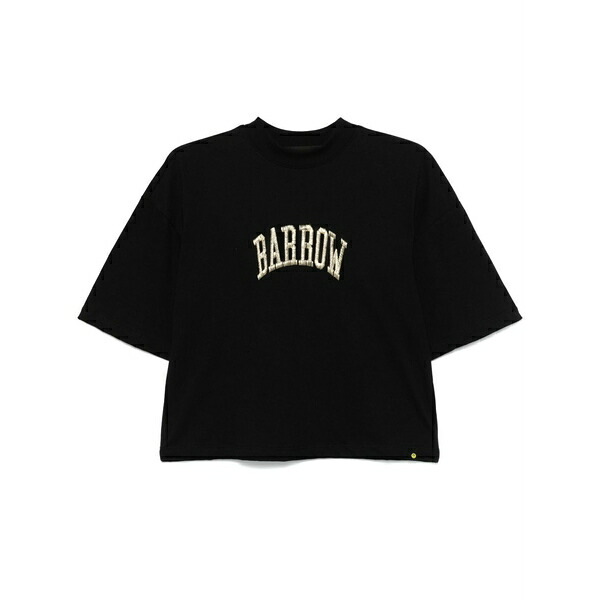 バロウ レディース ティーシャツ トップス Logo-embroidered t-shirt Black
