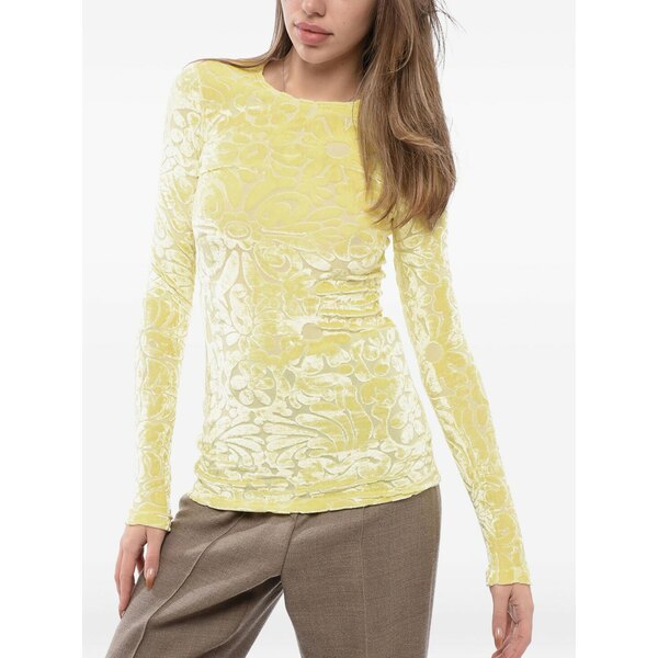 ジル・サンダー レディース プルオーバー トップス Flocked floral top  Yellow