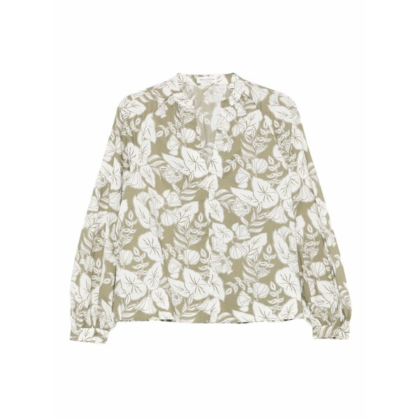 マルコポーロ レディース プルオーバー トップス Floral-print v-neck blouse Green