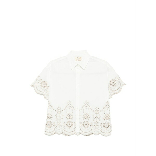 エムシーツーセイントバース レディース プルオーバー トップス Broderie-anglaise shirt White