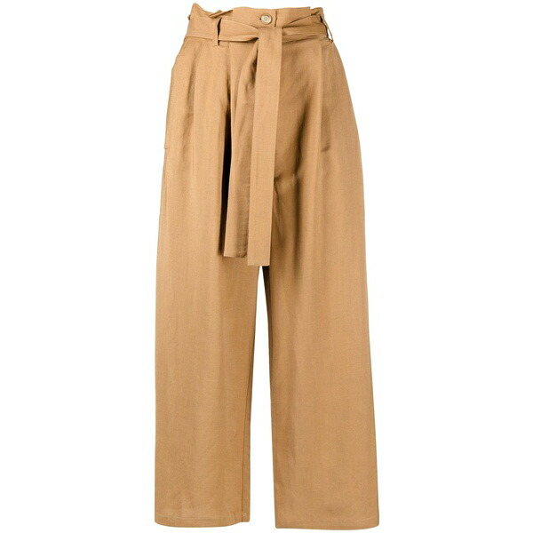ピンコ レディース カジュアルパンツ ボトムス Belted trousers Brown|asty