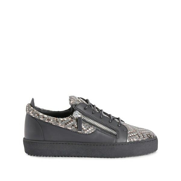 ジュゼッペザノッティ メンズ スニーカー シューズ Frankie double-zip low-top sneakers Grey