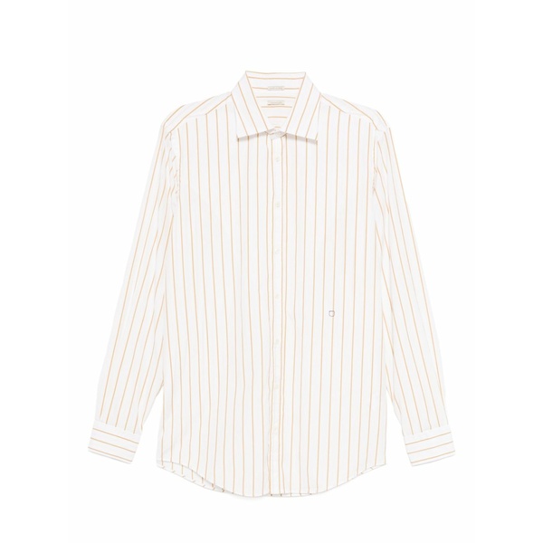 マッシモ アルバ メンズ プルオーバー トップス Striped cotton shirt White