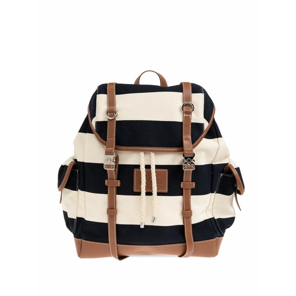 ポールアンドシャーク メンズ うしろ側風呂敷き包み・背嚢 御徒面子 Striped drawstring backpack Blue