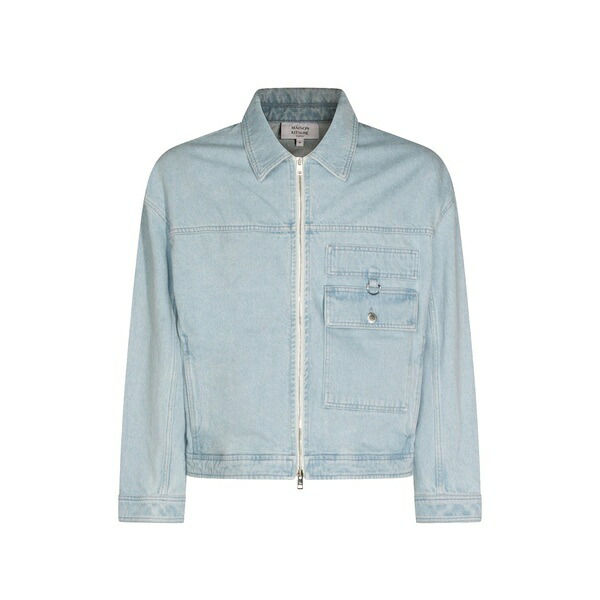 住み家 稲荷 メンズ 上衣＆上衣 アウター Zip-up denim jacket Blue