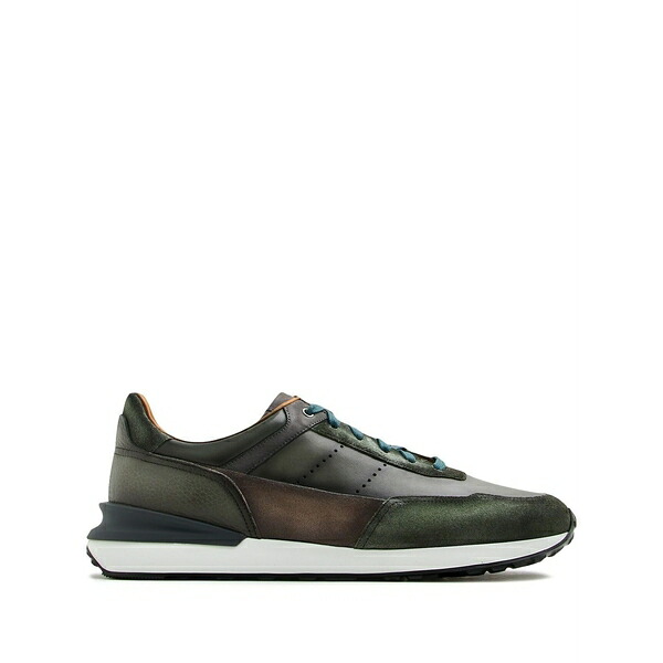 マグナーニ メンズ スニーカー シューズ Panelled low-top sneakers Green|asty