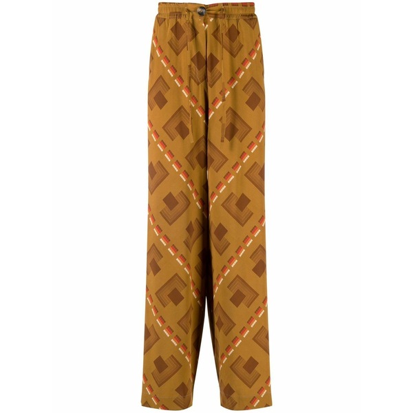 ピエール＝ルイ・マシア メンズ 心地好いズボン下 ボトムス Patterned wide-leg trousers Brown