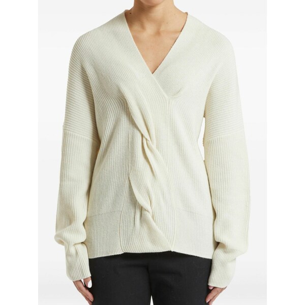 ペニー黒いこと レディース 編み物\u0026プルオーバー アウター Twisted-detail sweater Neutrals