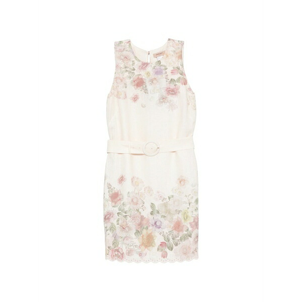 ツイン書き割り レディース 衣裳 トップス Mini floral belted dress Neutrals