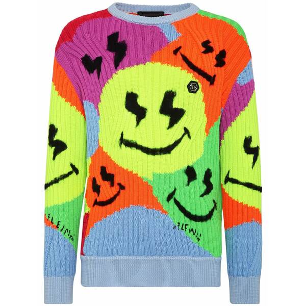 フィリップ飾り気の無い メンズ 編み物\u0026スウェーター アウター Smile graffiti jumper Green