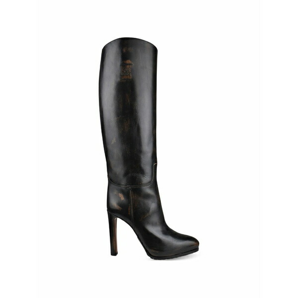 ラルフローレン レディース ブーツ シューズ Monogrammed almond leather boots Black|asty