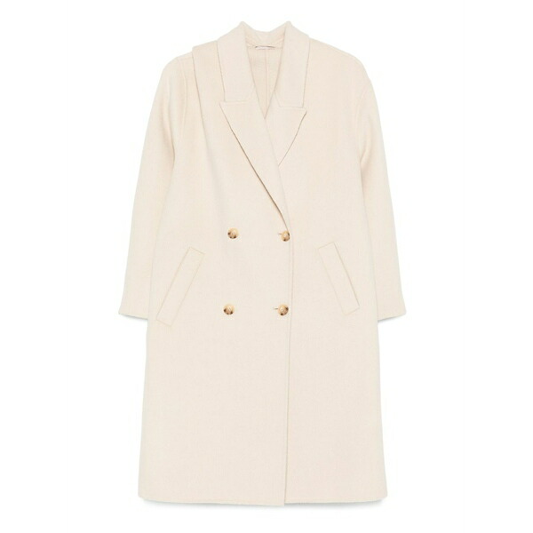 リュージョー レディース 厚地の外套 アウター Double-breasted buttoned coat Neutrals