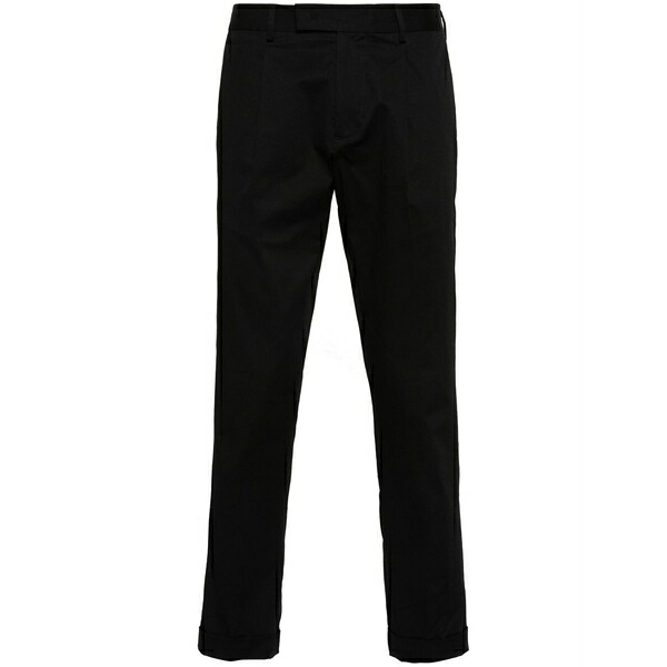 ロウブランド メンズ 心地よいズボン下 ボトムス Pleat-detail trousers Black