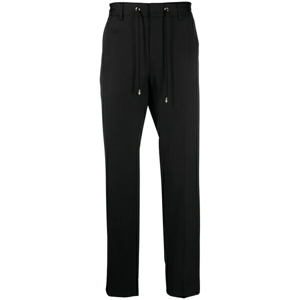 元締め メンズ 心地好いズボン下 ボトムス Drawstring tailored trousers Black