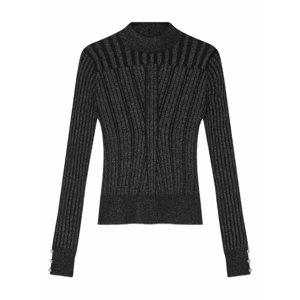 ヴェルサーチ レディース 編み物\u0026スウェーター アウター Button-detail cotton sweater Black