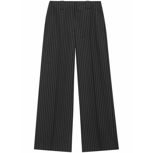 ガニー レディース 心地よいズボン下 ボトムス Pinstripe-pattern wide-leg trousers Black