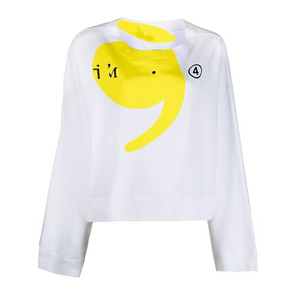 マルタンマルジェラ レディース 編み物\u0026プルオーバー アウター Apostrophe logo-print sweatshirt White