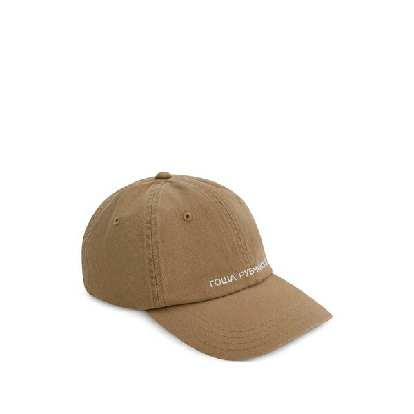 ゴーシャ ラブチンスキー レディース かぶり笠 添え物 Logo-embroidered baseball cap Neutrals