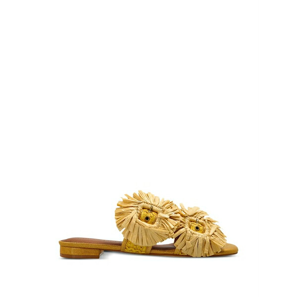 カートジェイガーロンドン レディース サンダル シューズ Raffia buckle flat sandals Yellow