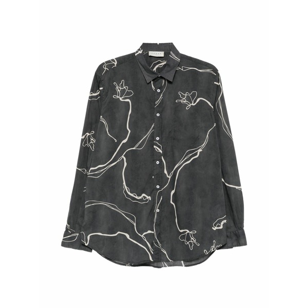 パウラ メンズ ティーシャツ トップス Fedone abstract-print shirt Grey
