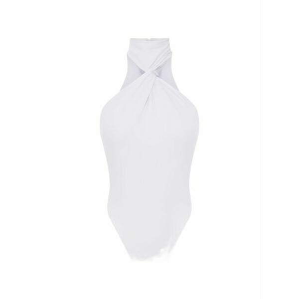 エリザベスフランキ レディース カットソー トップス Twisted-neckline cr￡pe-jersey bodysuit White