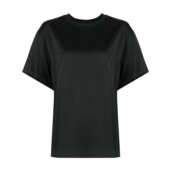 ジュン・ジー レディース ティーシャツ トップス Round-neck short-sleeve t-shirt Black