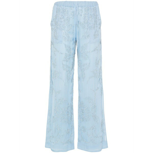 パロッシュ レディース 心地好いズボン下 ボトムス Rilda beaded wide-leg trousers Blue