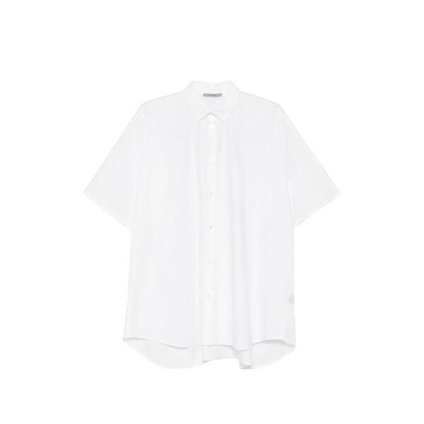 ドゥサン レディース シャツ トップス Short-sleeved button-up shirt White|asty