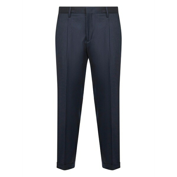 ディーフォーポイントゼロ メンズ 心地よいズボン下 ボトムス Pleated turn-up trousers Blue
