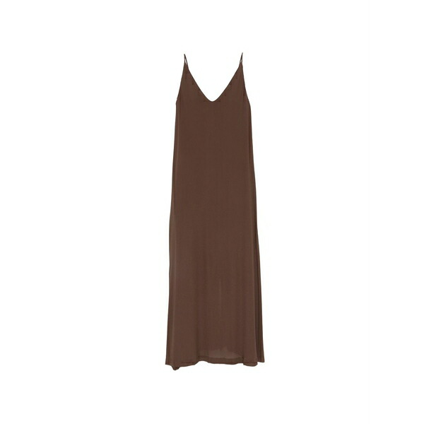 素っぽんぽん レディース 衣裳 トップス V-neck slip maxi dress Brown