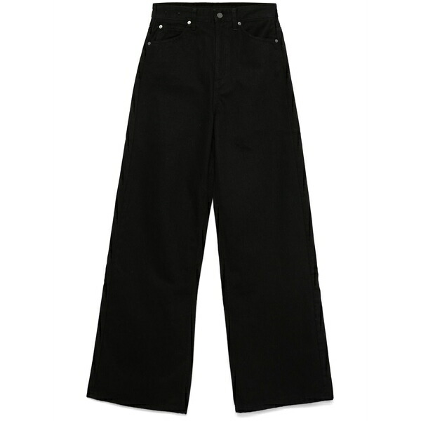 カルバンクライン レディース ジーンズズボン下 ボトムス High-rise wide-leg jeans Black