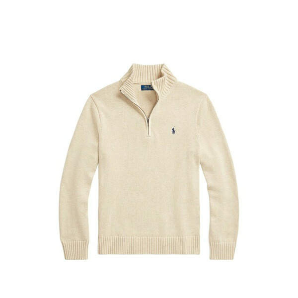 ラルフローレン メンズ 編み物\u0026プルオーバー アウター Quarter-zip embroidered-logo sweater Neutrals
