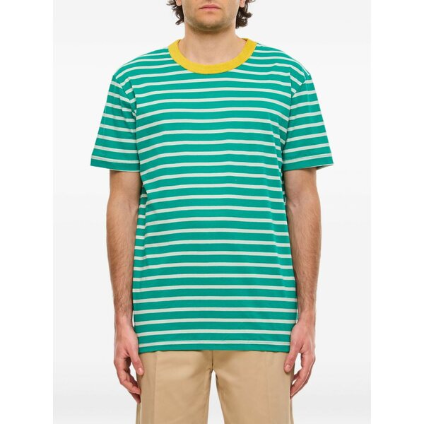 ハウリン メンズ ティーシャツ トップス Striped-print crew-neck t-shirt Green