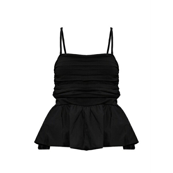 ゲタス レディース ティーシャツ トップス Erin ruched peplum top Black