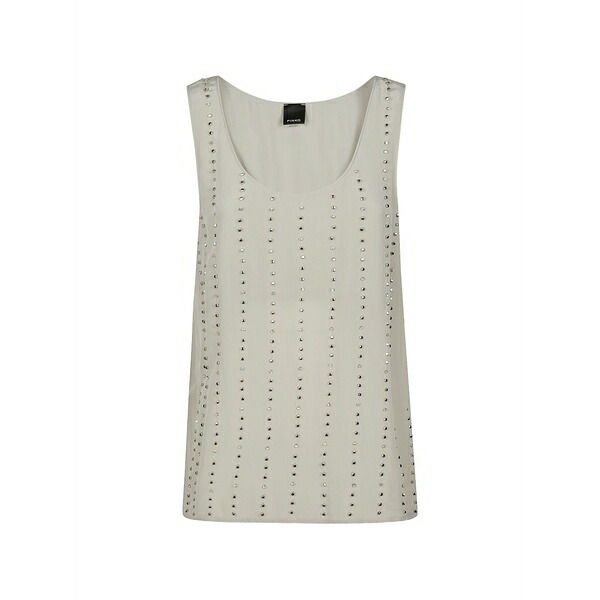 ピンコ レディース カットソー トップス Embellished vest Grey