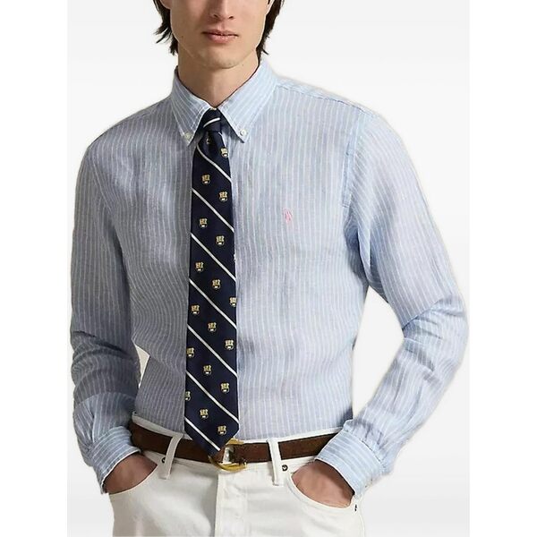 ラルフローレン メンズ プルオーバー トップス Striped linen shirt Blue