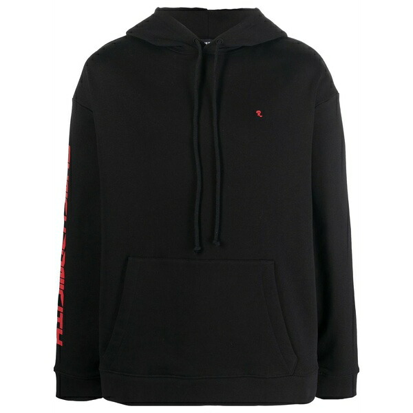ラフ・シモンズ メンズ パーカー・スウェットシャツ アウター Synchronicity print hoodie Black