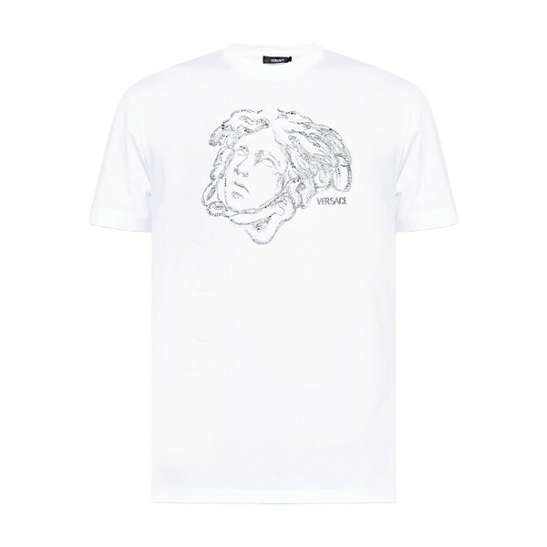 ヴェルサーチ メンズ プルオーバー トップス Medusa-embellished t-shirt White