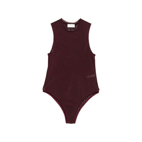 フォルテ フォルテ レディース カットソー トップス Scalloped bodysuit Red