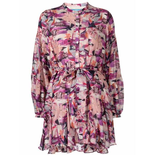 チュフィ レディース 衣装 トップス Belted floral-print dress Pink